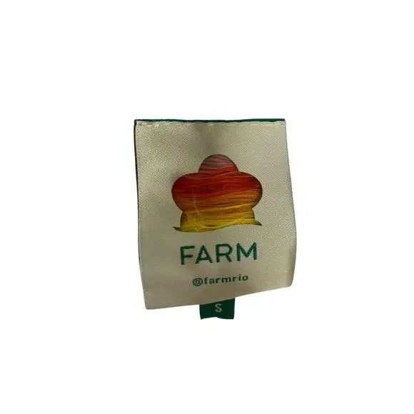 Farm Rio 100% Cotton Eyelet Midi Dress Puff Sleeve Tiered Cottage Farm Summer S - Picture 9 of 12